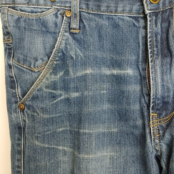 Designer Blue Jeans Men's Size 36x32 Medium Wash Straight Slim Fit - Picture 6 of 11